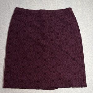 Halogen Lace Pencil Skirt – Burgundy / Plum – Size 12